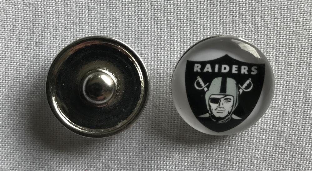 (HCW) Oakland Raiders NFL Snap Ginger Button Jewelry for Jackets, Bracelets Image 1