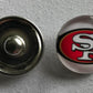 (HCW) San Francisco 49ers NFL Snap Ginger Button Jewelry for Jackets, Bracelets Image 1