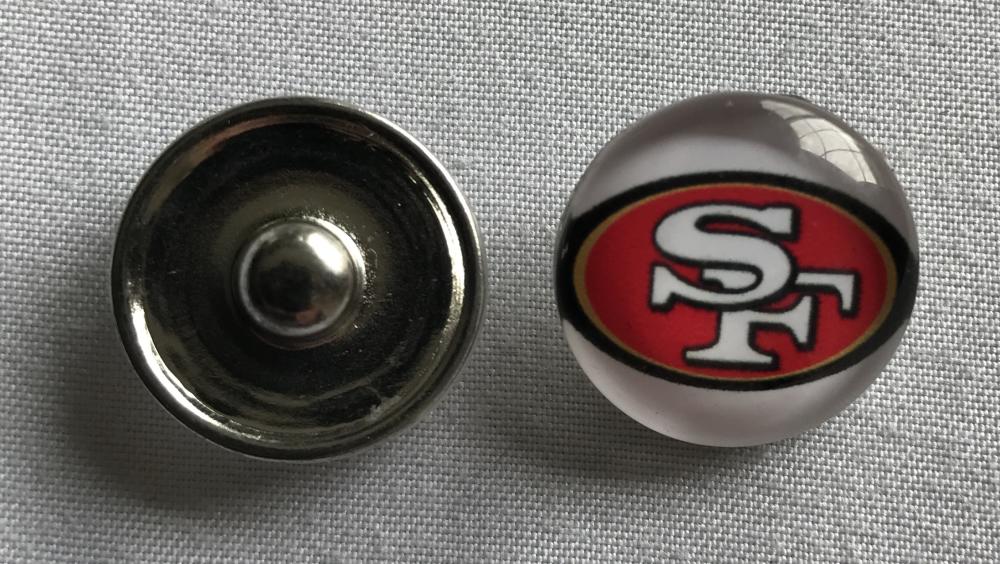 (HCW) San Francisco 49ers NFL Snap Ginger Button Jewelry for Jackets, Bracelets Image 1
