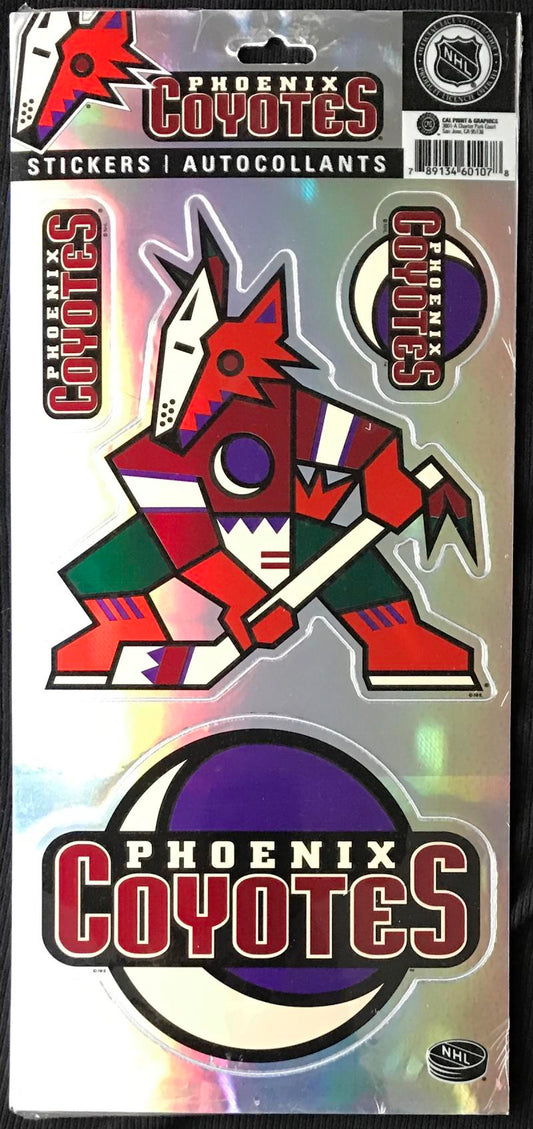 (HCW) Arizona Coyotes 6"x13" Large NHL Hockey Licensed Logo Sticker Sheet  Image 1