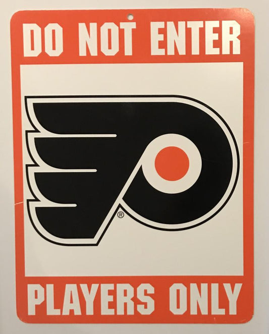 (HCW) Philadelphia Flyers "Do Not Enter Players Only" 8" x 13" NHL Plastic Sign