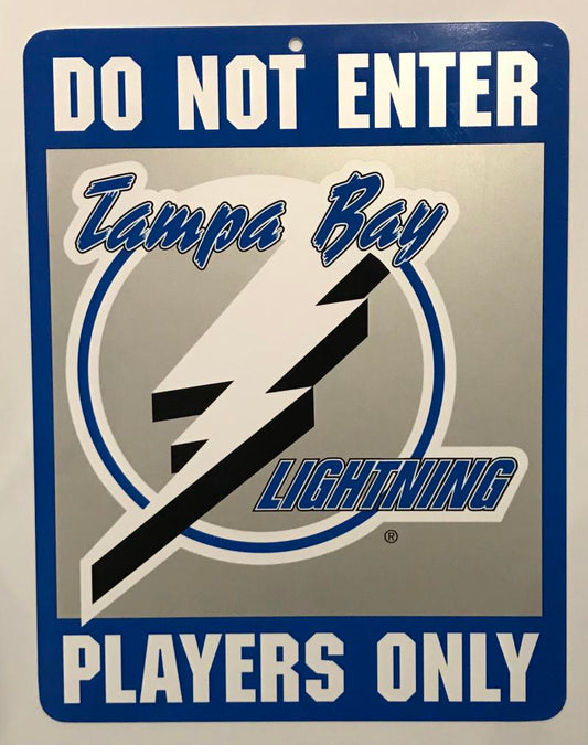 (HCW) Tampa Bay Lightning "Do Not Enter Players Only" 8" x 13" NHL Plastic Sign Image 1