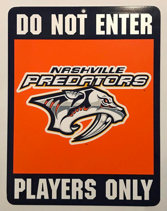 (HCW) Nashville Predators "Do Not Enter Players Only" 8" x 13" NHL Plastic Sign Image 1