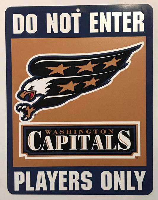 (HCW) Washington Capitals "Do Not Enter Players Only" 8" x 13" NHL Plastic Sign Image 1
