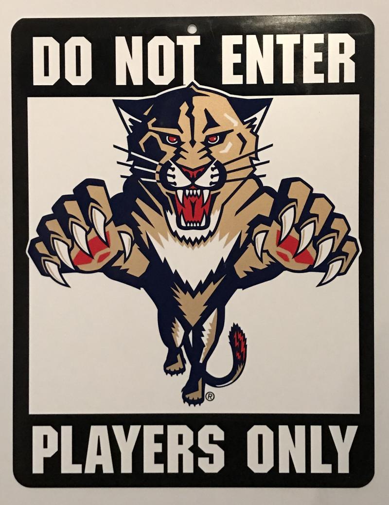 (HCW) Florida Panthers "Do Not Enter Players Only" 8" x 13" NHL Plastic Sign Image 1