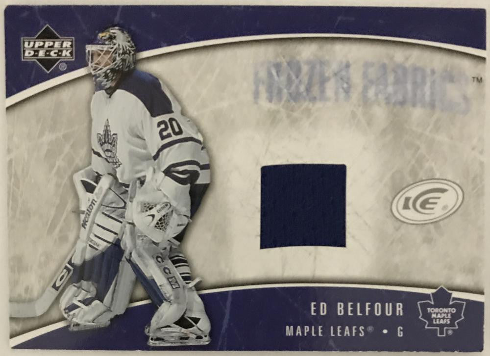 2005-06 Upper Deck Ice Frozen Fabrics #FFEB Ed Belfour NM-MT Hockey NHL MEM 02985