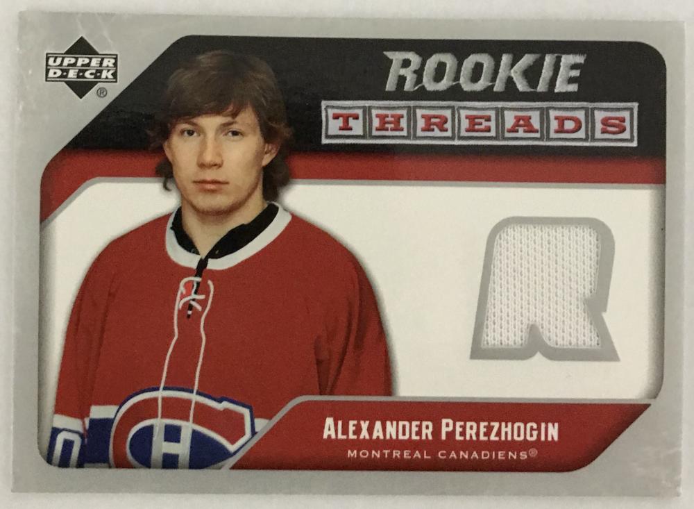 2005-06 Upper Deck Rookie Threads #RTAP Alexander Perezhogin NHL MEM 02988 Image 1