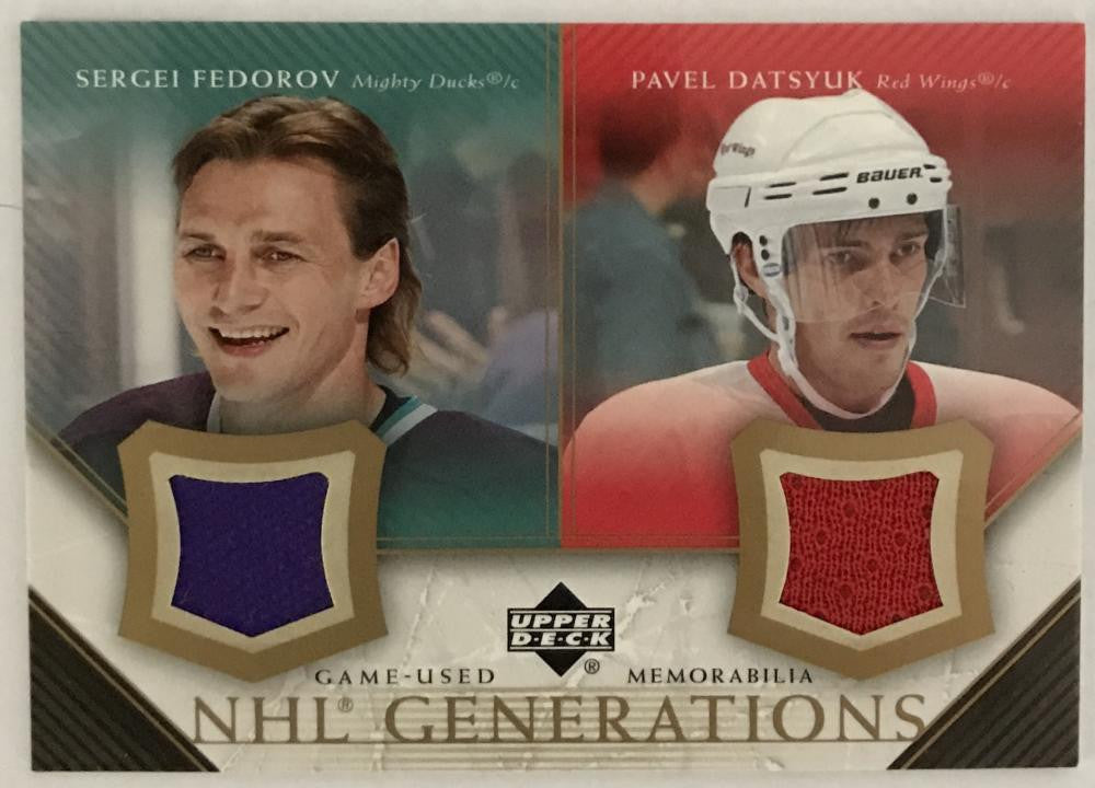 2005-06 Upper Deck NHL Generations Sergei Fedorov/Pavel Datsyuk Jersey 02989