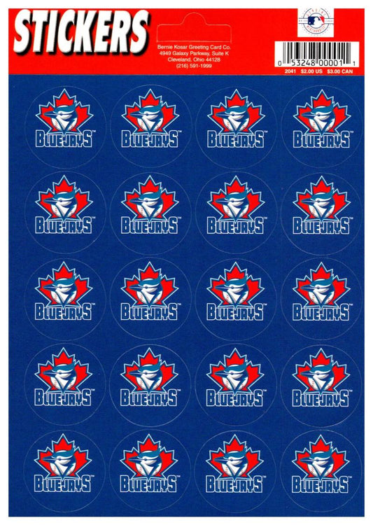 (HCW) Toronto Blue Jays Logo Sticker Sheet 5"x7" Decals Licensed - 20 Logos