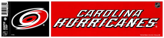 (HCW) Carolina Hurricanes red 3" x 12" Bumper Strip NHL Sticker Decal Image 1