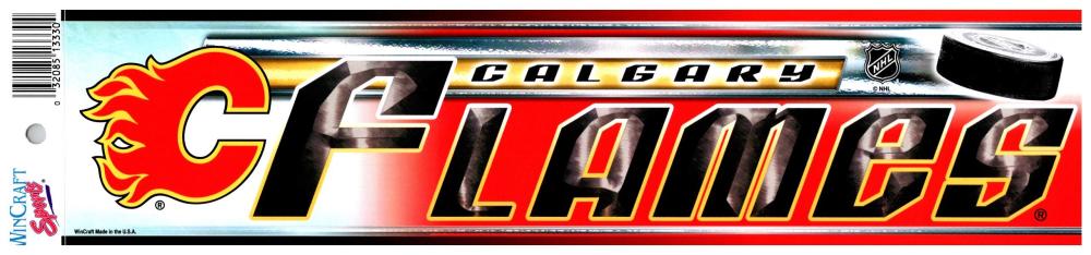(HCW) Calgary Flames 3" x 12" Bumper Strip NHL Sticker Decal Image 1