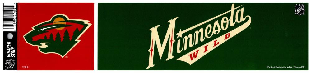Minnesota Wild 3" x 12" Bumper Strip  Sticker Decal