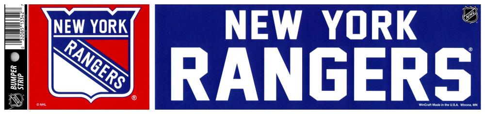 (HCW) New York Rangers 3" x 12" Bumper Strip NHL Sticker Decal Image 1
