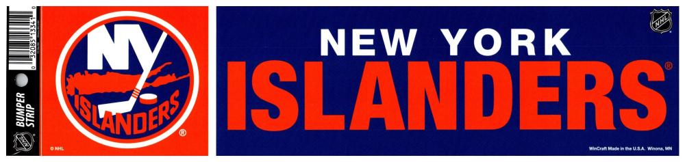 (HCW) New York Islanders 3" x 12" Bumper Strip NHL Sticker Decal Image 1