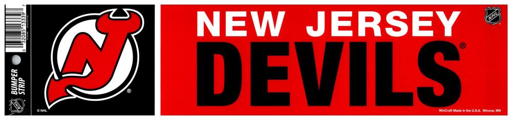 (HCW) New Jersey Devils 3" x 12" Bumper Strip NHL Sticker Decal Image 1