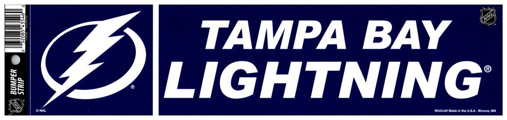 (HCW) Tampa Bay Lightning 3" x 12" Bumper Strip NHL Sticker Decal Image 1