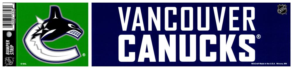 (HCW) Vancouver Canucks 3" x 12" Bumper Strip NHL Sticker Decal Image 1