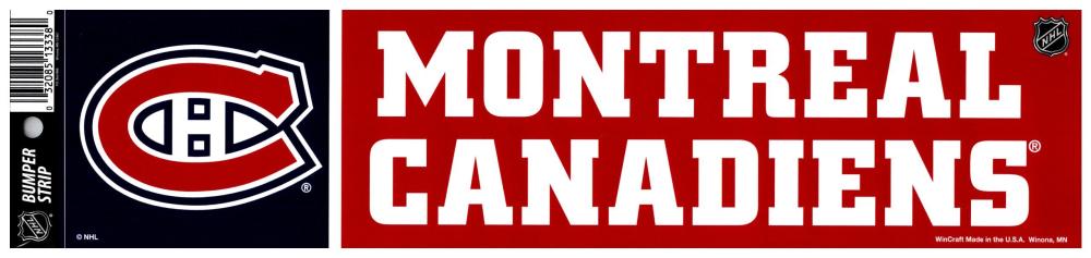 Montreal Canadiens 3" x 12" Bumper Strip  Sticker Decal