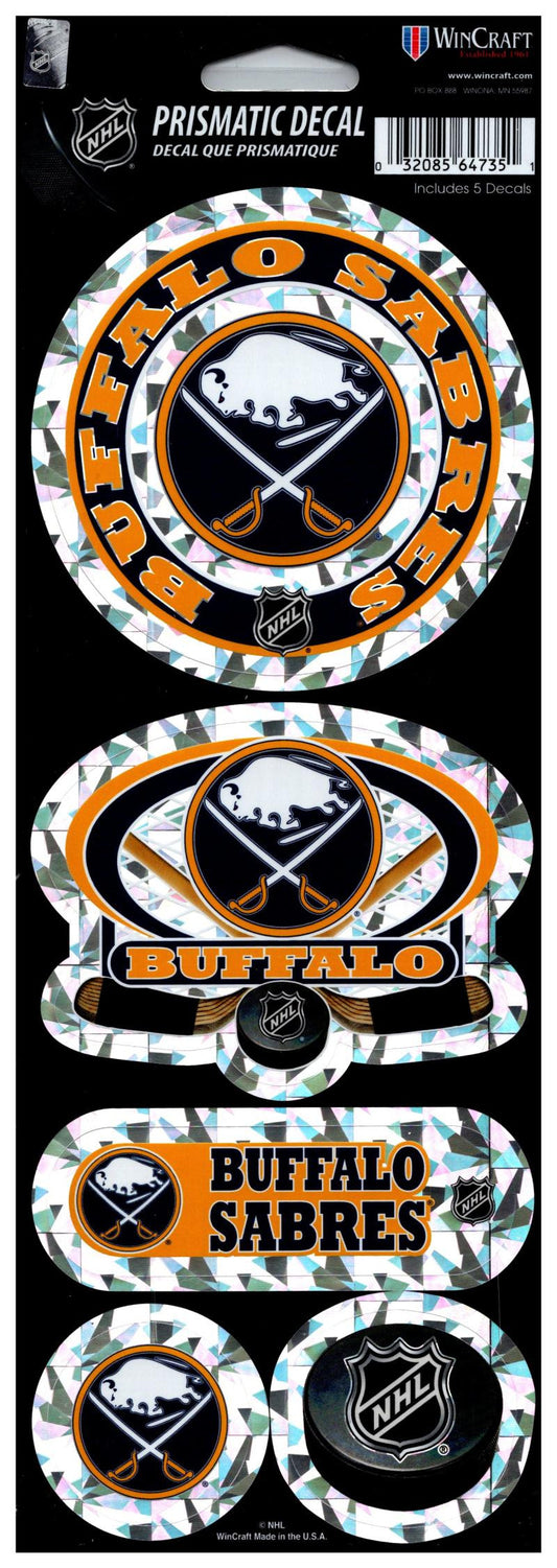 (HCW) Buffalo Sabres Prismatic 4"x11" Shiny Decals Sticker Sheet