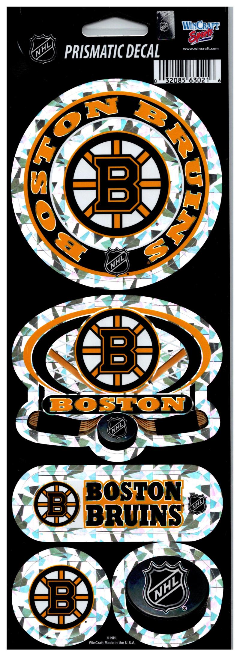 (HCW) Boston Bruins Prismatic 4"x11" Shiny Decals Sticker Sheet Image 1