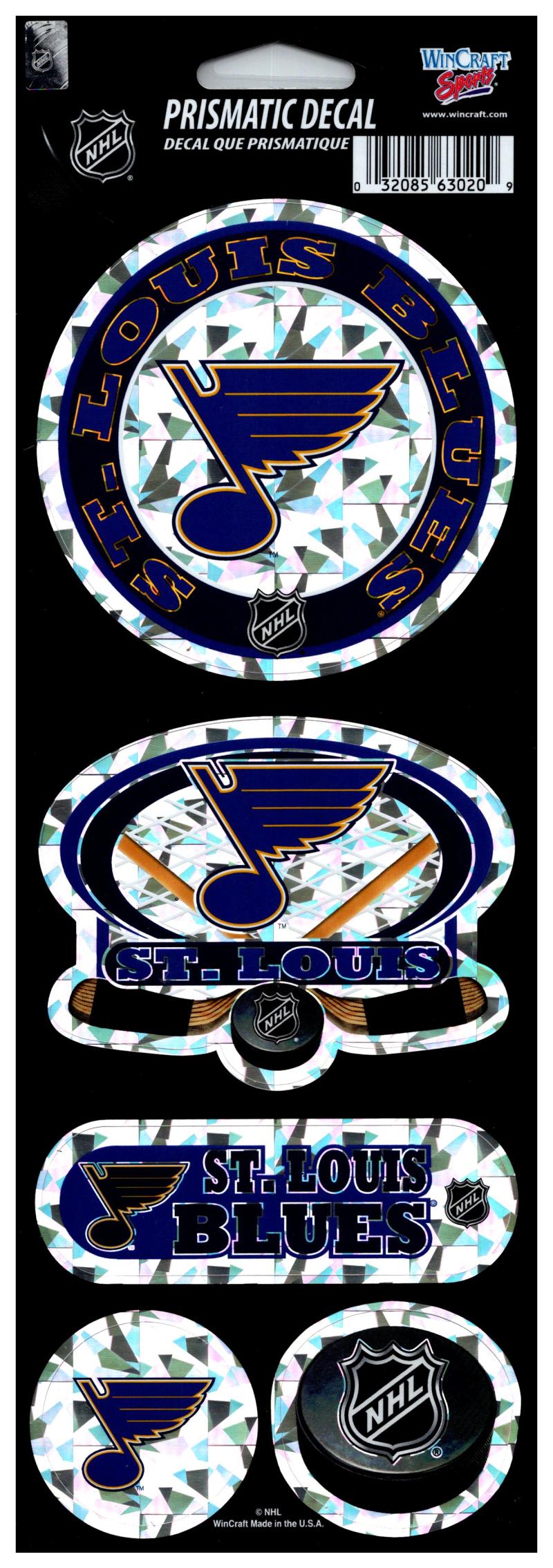 (HCW) St. Louis Blues Prismatic 4"x11" Shiny Decals Sticker Sheet Image 1
