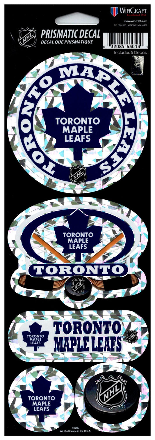 (HCW) Toronto Maple Leafs Prismatic 4"x11" Shiny Decals Sticker Sheet Image 1