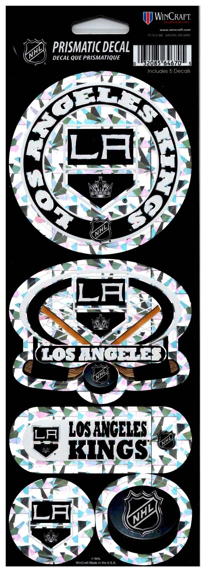 (HCW) Los Angeles Kings Prismatic 4"x11" Shiny Decals Sticker Sheet Image 1