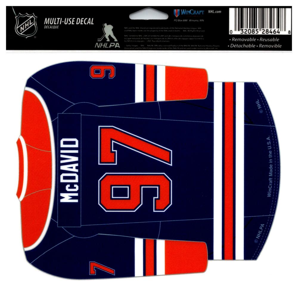 (HCW) Connor McDavid Multi-Use Coloured Decal Sticker 5"x6" NHL Licensed Image 1
