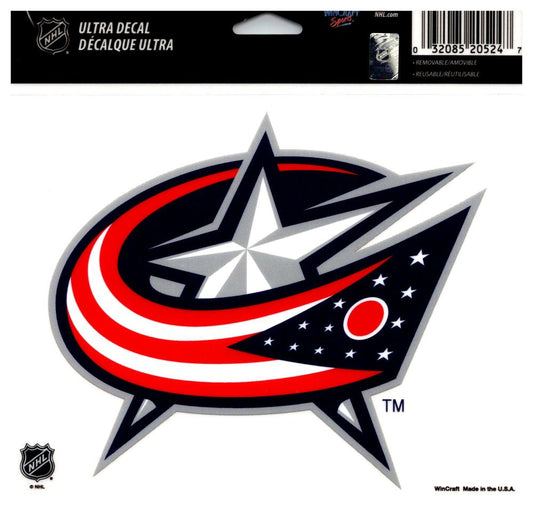 (HCW) Columbus Blue Jackets Multi-Use Coloured Decal Sticker 5"x6" NHL Licensed Image 1