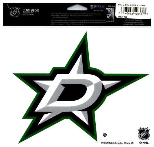 Dallas Stars Multi-Use Coloured Decal Sticker 5"x6"  Licensed