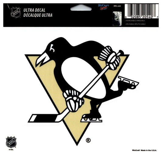 (HCW) Pittsburgh Penguins Multi-Use Coloured Decal Sticker 5"x6" NHL Licensed Image 1