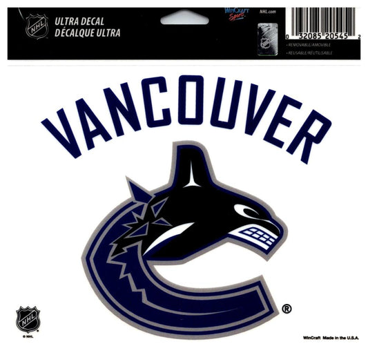(HCW) Vancouver Canucks Multi-Use Coloured Decal Sticker 5"x6" NHL Licensed Image 1