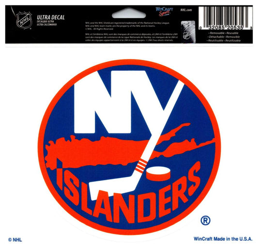 (HCW) New York Islanders Multi-Use Coloured Decal Sticker 5"x6" NHL Licensed Image 1