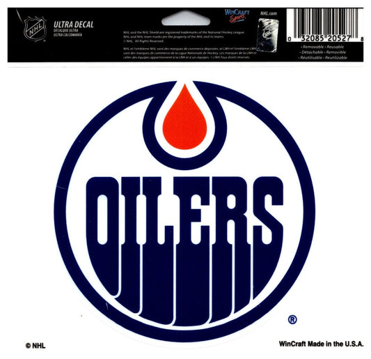 (HCW) Edmonton Oilers Multi-Use Coloured Decal Sticker 5"x6" NHL Licensed Image 1