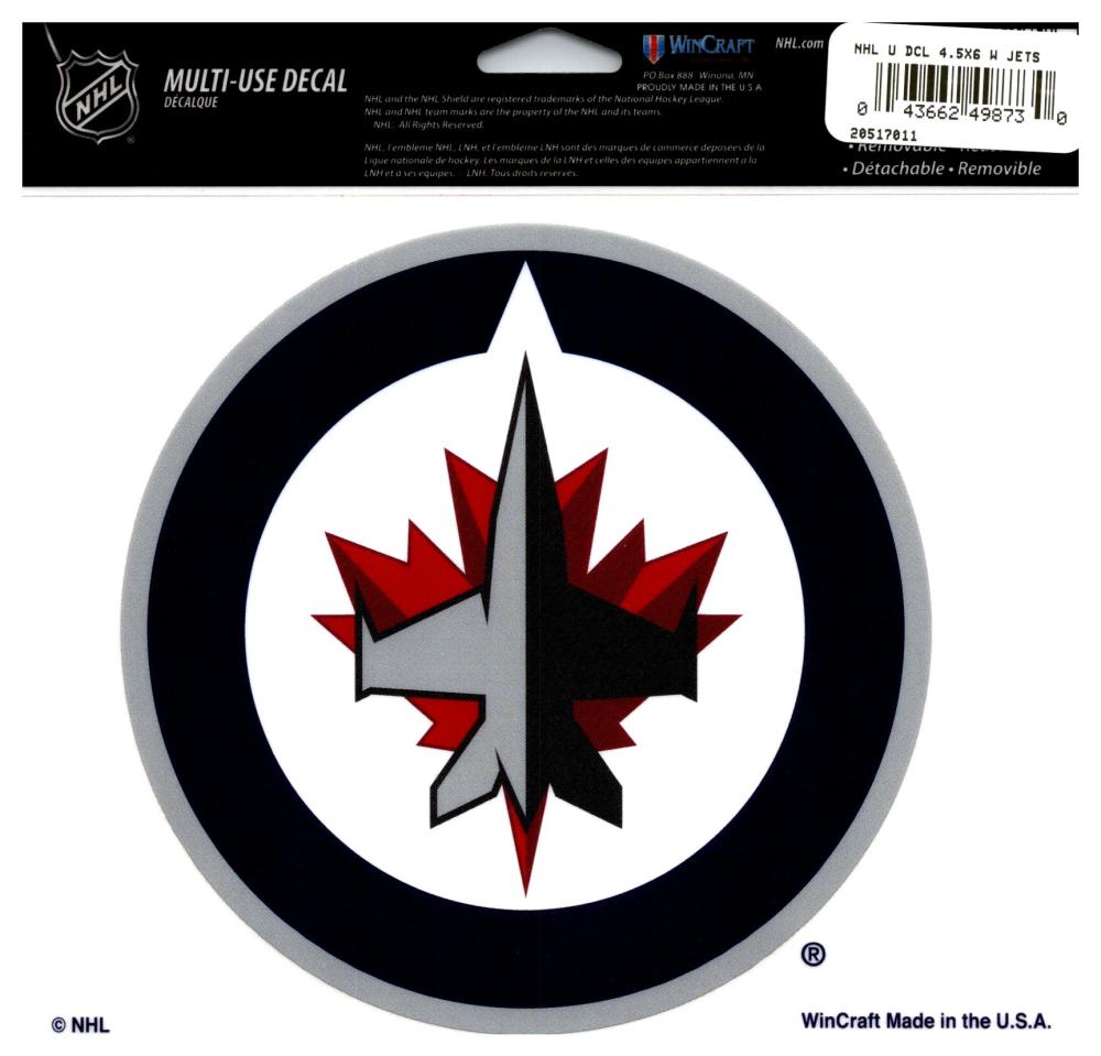 (HCW) Winnipeg Jets Multi-Use Coloured Decal Sticker 5"x6" NHL Licensed Image 1