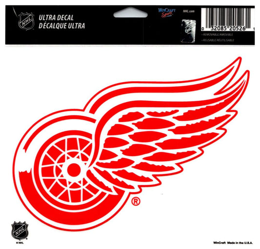 (HCW) Detroit Red Wings Multi-Use Coloured Decal Sticker 5"x6" NHL Licensed Image 1
