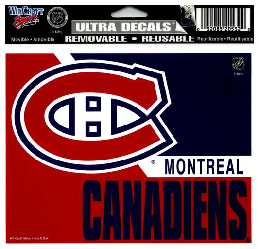 (HCW) Montreal Canadiens 2Tone Multi-Use Coloured Decal Sticker 5"x6" NHL Licensed Image 1