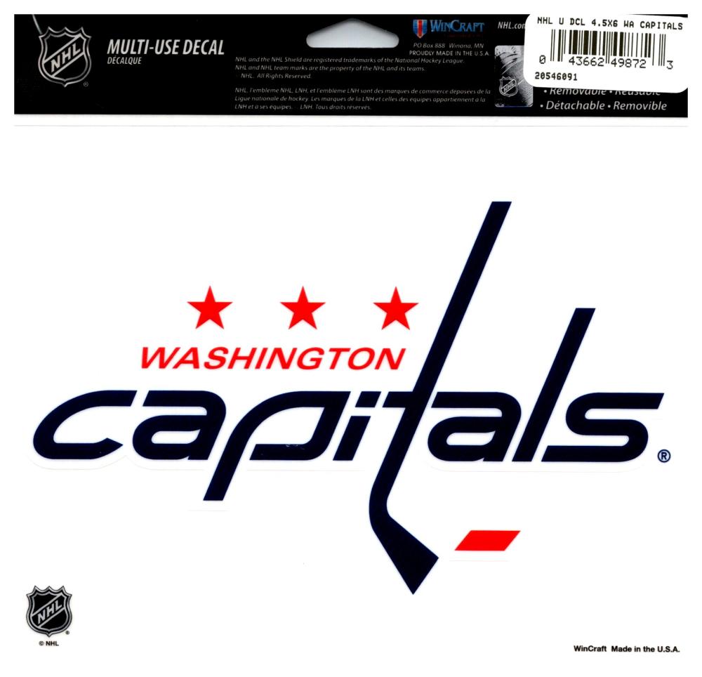 (HCW) Washington Capitals Multi-Use Coloured Decal Sticker 5"x6" NHL Licensed Image 1