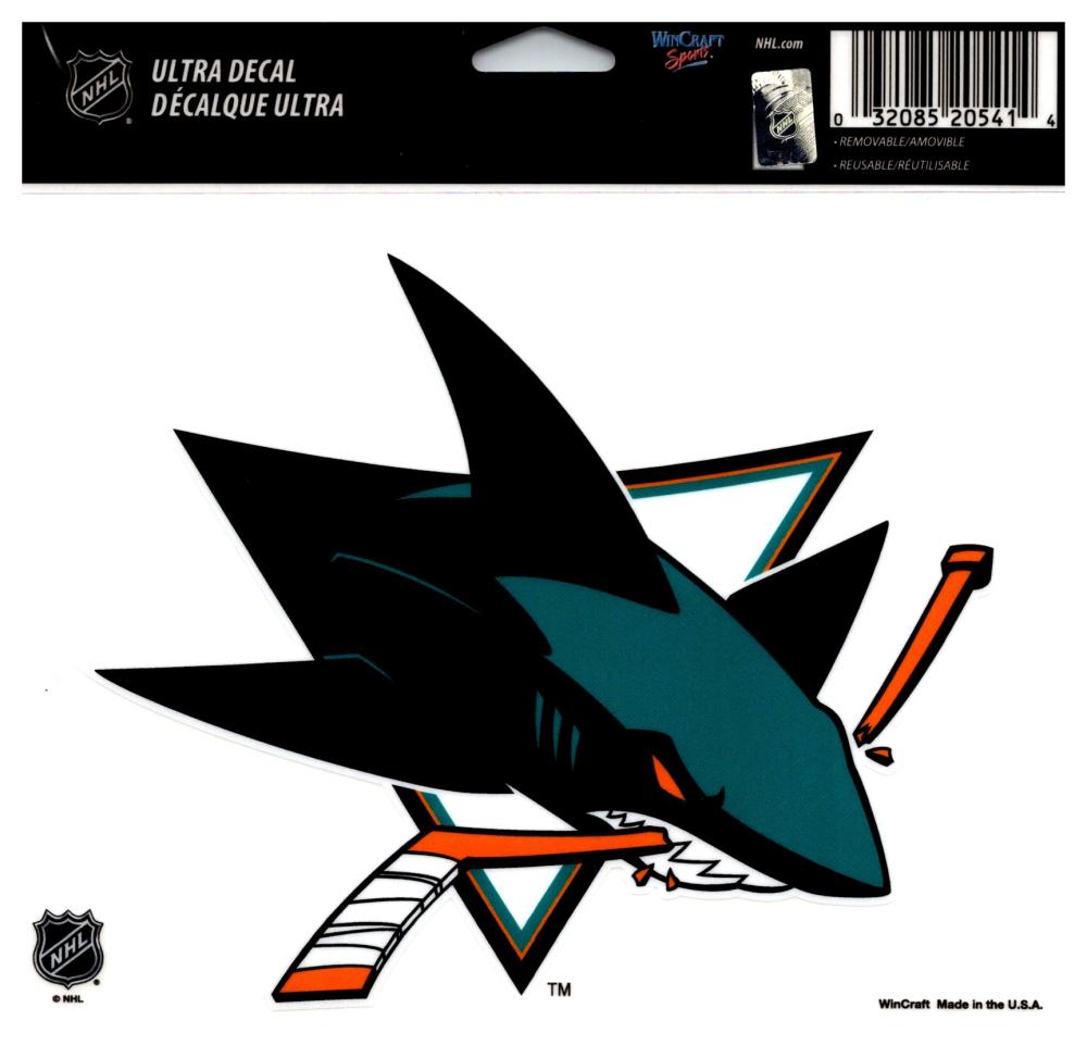 (HCW) San Jose Sharks Multi-Use Coloured Decal Sticker 5"x6" NHL Licensed Image 1