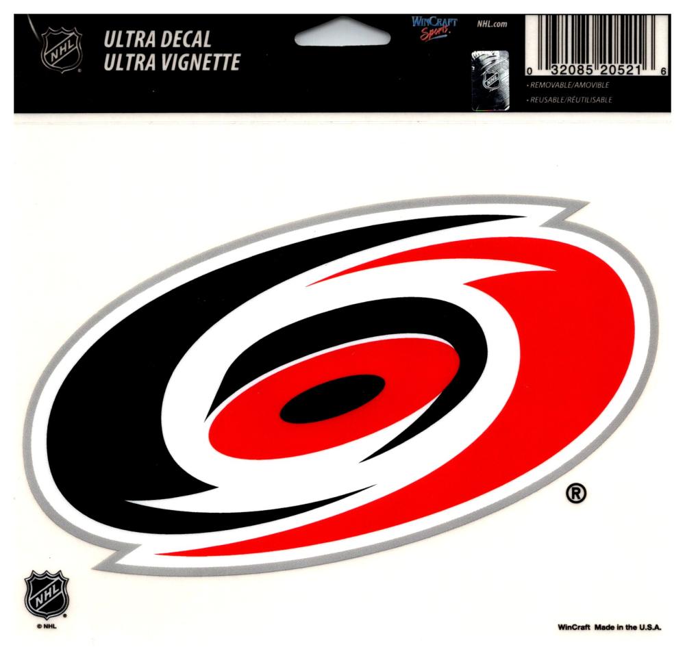 (HCW) Carolina Hurricanes Multi-Use Coloured Decal Sticker 5"x6" NHL Licensed Image 1