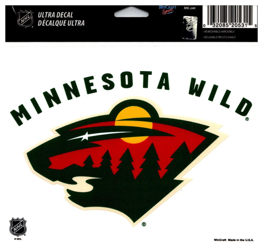 (HCW) Minnesota Wild Multi-Use Coloured Decal Sticker 5"x6" NHL Licensed Image 1