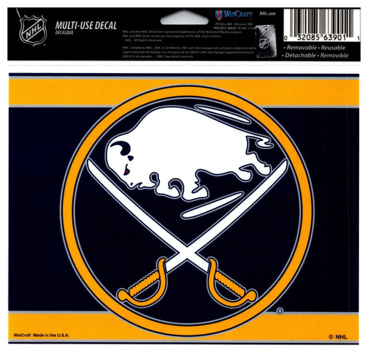 (HCW) Buffalo Sabres Multi-Use Coloured Decal Sticker 5"x6" NHL Licensed Image 1