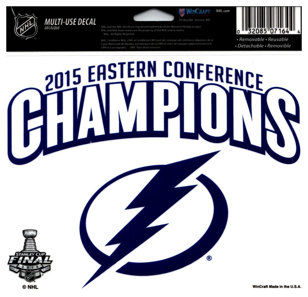 (HCW) Tampa Bay Lightning Champs Multi-Use Coloured Decal Sticker 5"x6" NHL Licensed Image 1