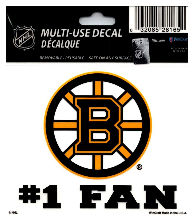 (HCW) Boston Bruins #1 Fan Coloured Decal Sticker 3"x4" NHL Licensed Image 1