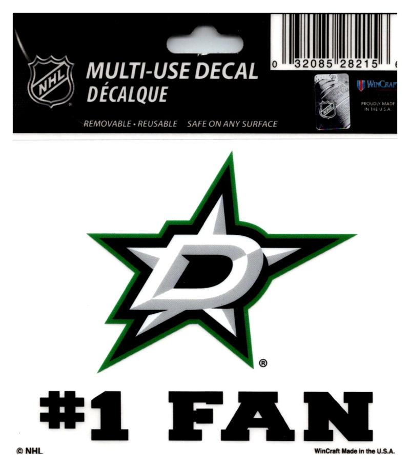 (HCW) Dallas Stars #1 Fan Coloured Decal Sticker 3"x4" NHL Licensed Image 1