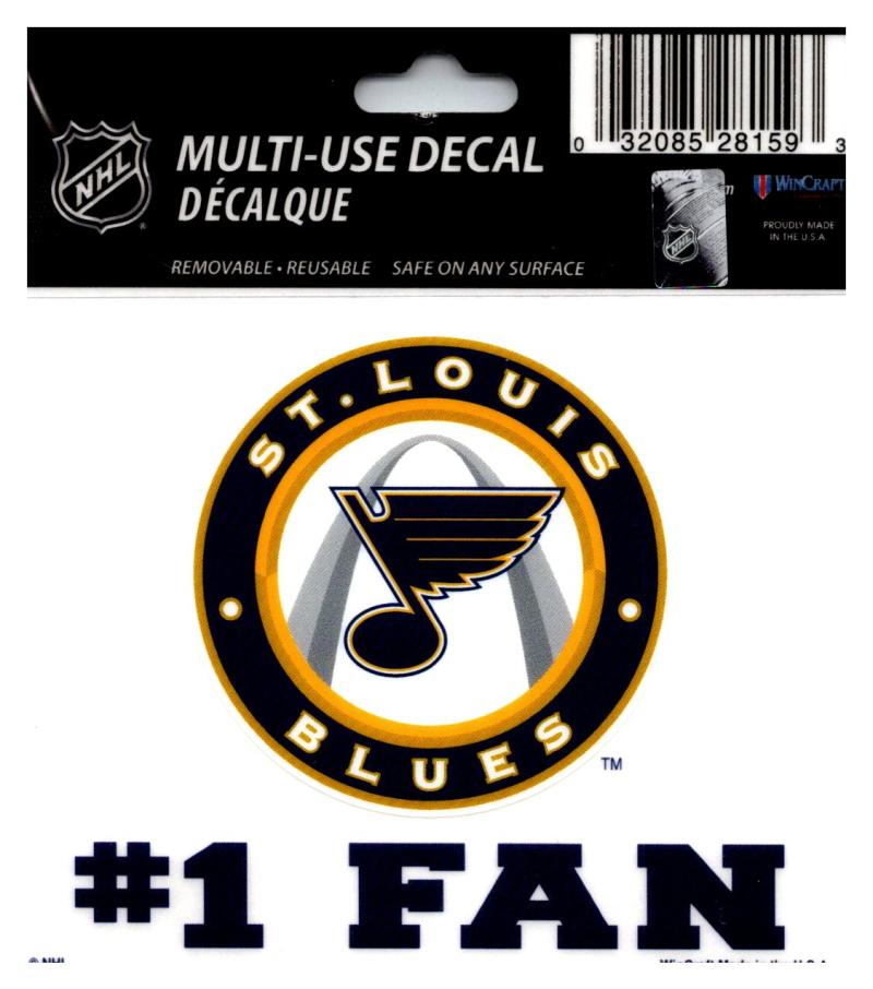 (HCW) St. Louis Blues #1 Fan Coloured Decal Sticker 3"x4" NHL Licensed Image 1