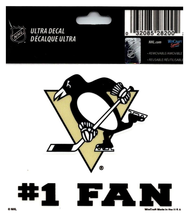 (HCW) Pittsburgh Penguins #1 Fan Coloured Decal Sticker 3"x4" NHL Licensed Image 1