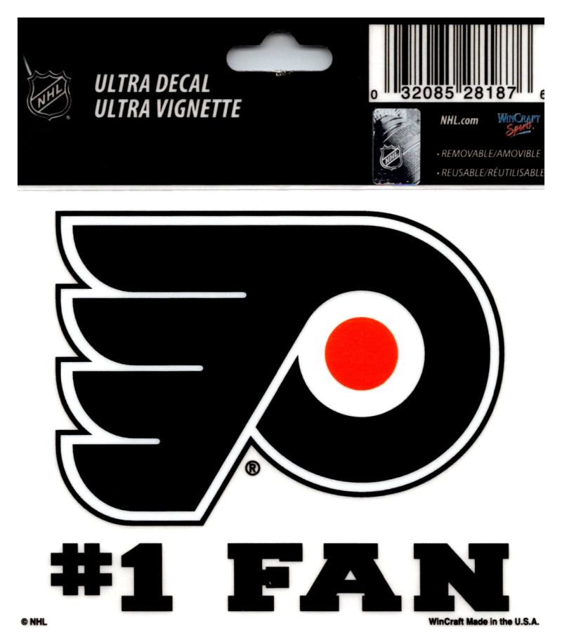 (HCW) Philadelphia Flyers #1 Fan Coloured Decal Sticker 3"x4" NHL Licensed Image 1