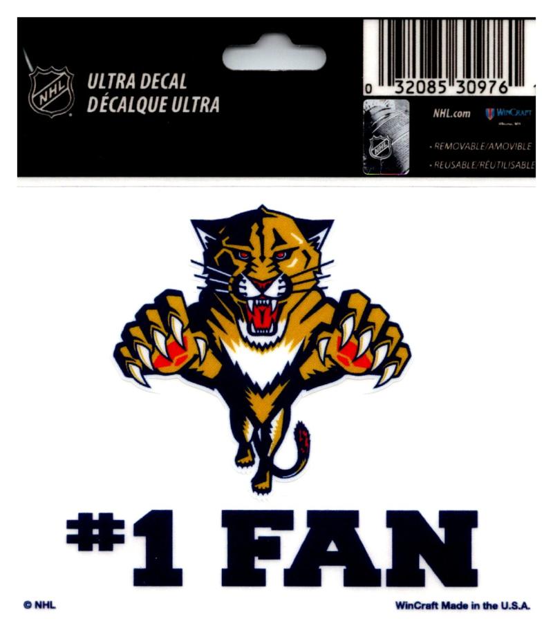 (HCW) Florida Panthers #1 Fan Coloured Decal Sticker 3"x4" NHL Licensed Image 1