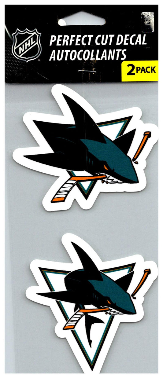 (HCW) San Jose Sharks Perfect Cut 4"x4" Decal Sticker Pack of 2 Image 1